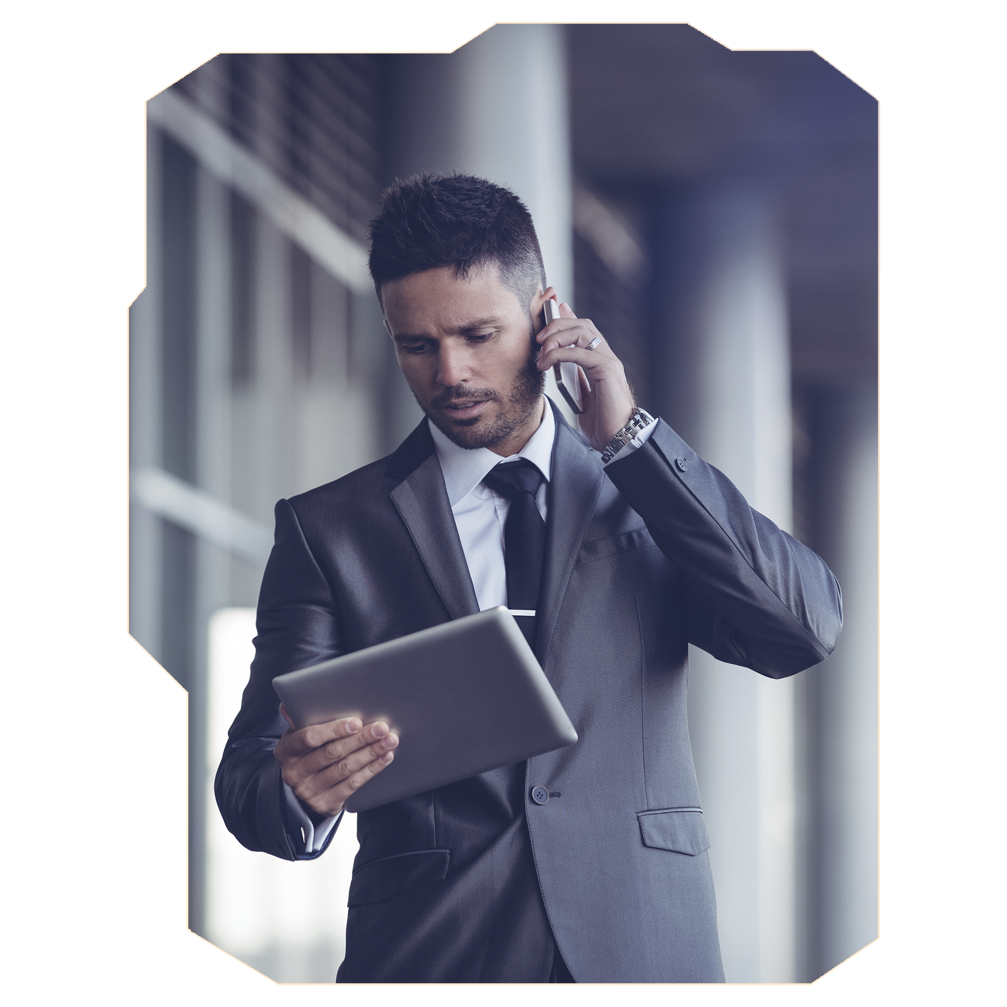 Profissional executivo ao telefone